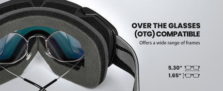 OutdoorMaster Ski Goggles with Cover Snowboard Snow Goggles OTG Anti-Fog -100% UV Protection-OM-18.