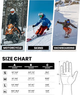 OutdoorMaster Ski Snow Gloves for Women & Men - 3M Thinsulate Waterproof Snowboard Winter Warm Windproof Snowmobile Gloves with Double-Pocket-Black,Medium