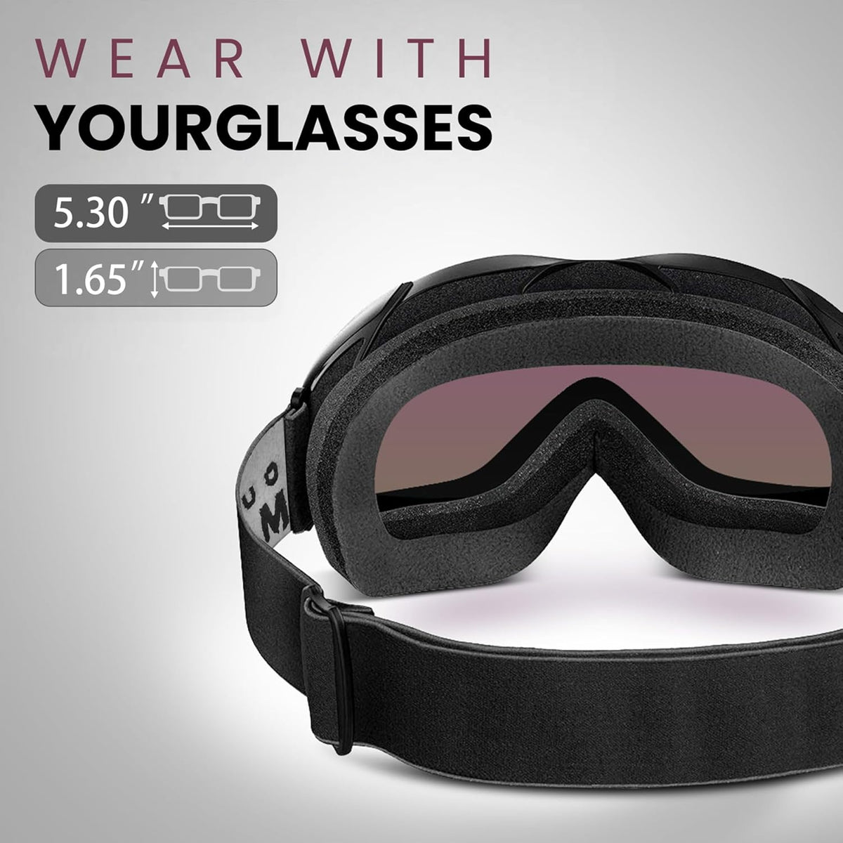 OutdoorMaster OTG Ski Goggles Over Glasses Ski/Snowboard Goggles for Men, Women & Youth 100% UV Protection-OM-5.