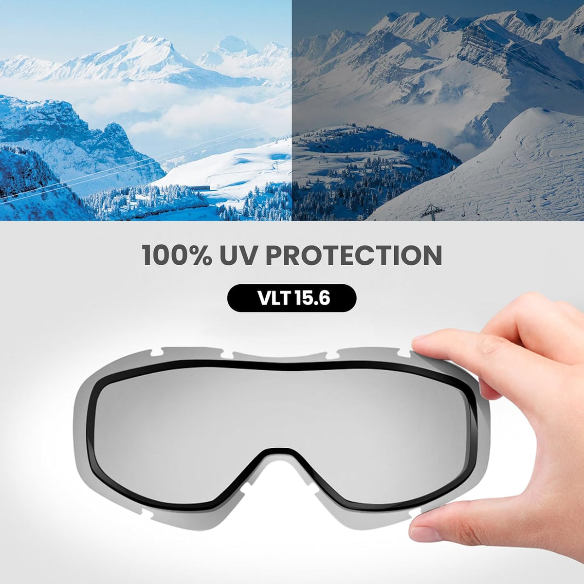 OutdoorMaster OTG Ski Goggles Over Glasses Ski/Snowboard Goggles for Men, Women & Youth 100% UV Protection-OM-5.