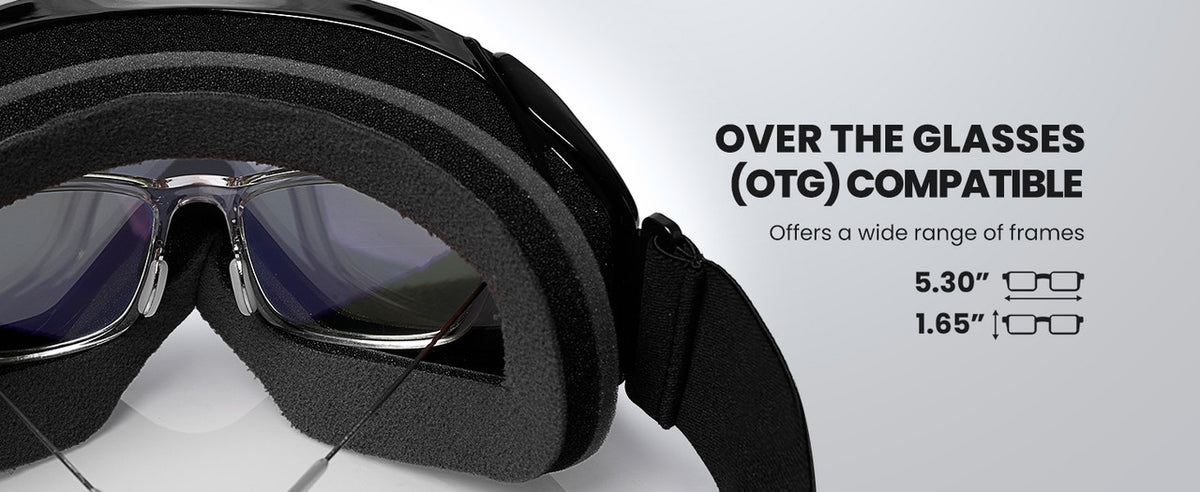 OutdoorMaster OTG Ski Goggles Over Glasses Ski/Snowboard Goggles for Men, Women & Youth 100% UV Protection-OM-5.