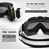 OutdoorMaster OTG Ski Goggles - Over Glasses Ski/Snowboard Goggles for Men, Women & Youth - 100% UV Protection--OM-5