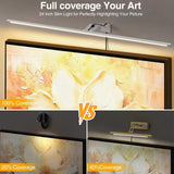 Picture Light for Wall Plug in 24inch, Dimmable LED Art Photo Light with Remote, 3000K Warm White Wall Lights with On/Off Switch Display for Picture, Gallery, Painting, Frame (Silver)