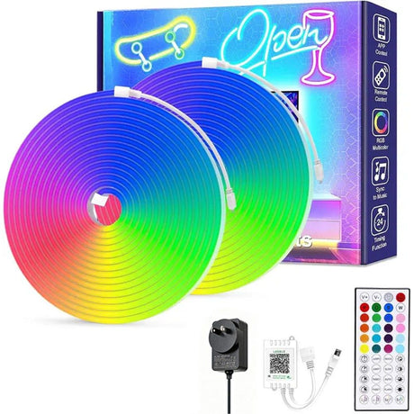 32.8ft LED Neon Rope Lights with APP/Remote Control, Music Sync Neon Lights for Wall Decor, Outdoor IP67 Waterproof