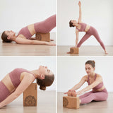 Aumerage Natural Cork Yoga Blocks 2 Pcs – High-Density, Non-Slip Yoga Blocks for Balance, Strength & Flexibility Training