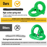 2SETS 2T Sling Hook With Hammerlock Heavy Duty Safety Latch Swivel Winch Hook For Trailer Safety Chain-Green