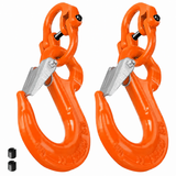 2T Sling Hook & Hammerlock Kit, 2 Sets Heavy Duty Trailer Safety Chain Hooks for Caravan, Camper & Boat Trailers-Orange