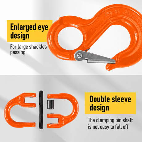Hammerlock Trailers-Orange safety chain hooks.
