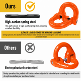 2T Sling Hook & Hammerlock Kit, 2 Sets Heavy Duty Trailer Safety Chain Hooks for Caravan, Camper & Boat Trailers-Orange