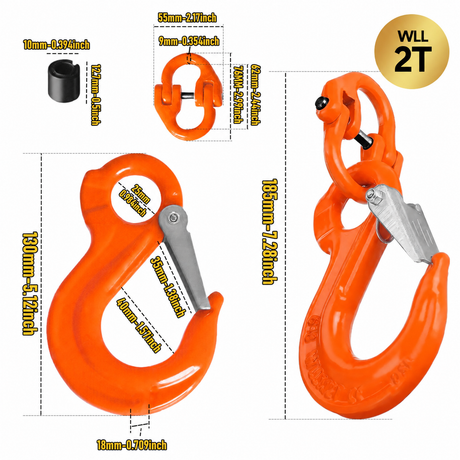 Hammerlock Trailers-Orange safety chain hooks.