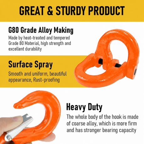 Hammerlock Trailers-Orange safety chain hooks.