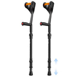 Crutches black portable mobility, lightweight.