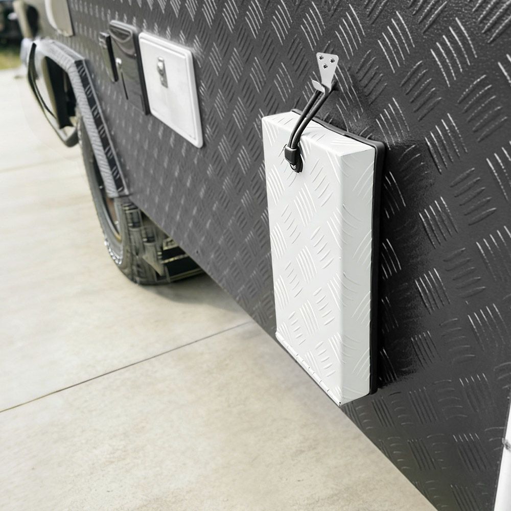 RV Truma Cowl Cover Silver Checker Aluminum Universal Flue Vent Truma Hotwater AU-White