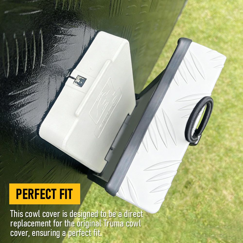 RV Truma Cowl Cover Silver Checker Aluminum Universal Flue Vent Truma Hotwater AU-White