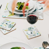 8 Pcs Clevinger MDF Placemats and Coasters Monstera.