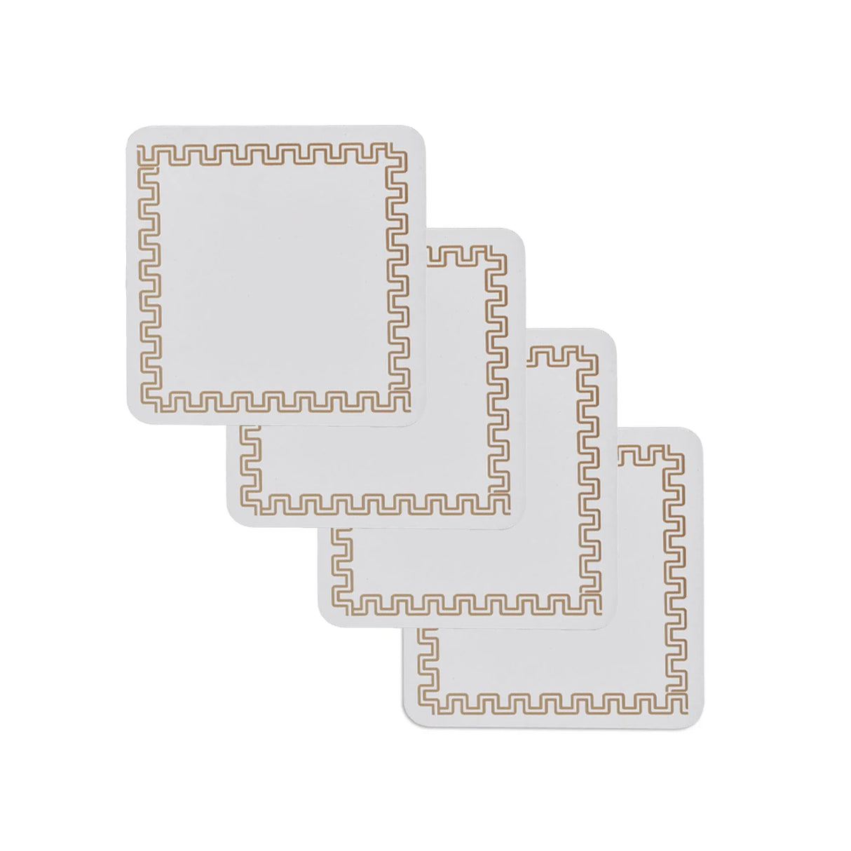 4 Pcs Clevinger MDF Coasters Gold Border