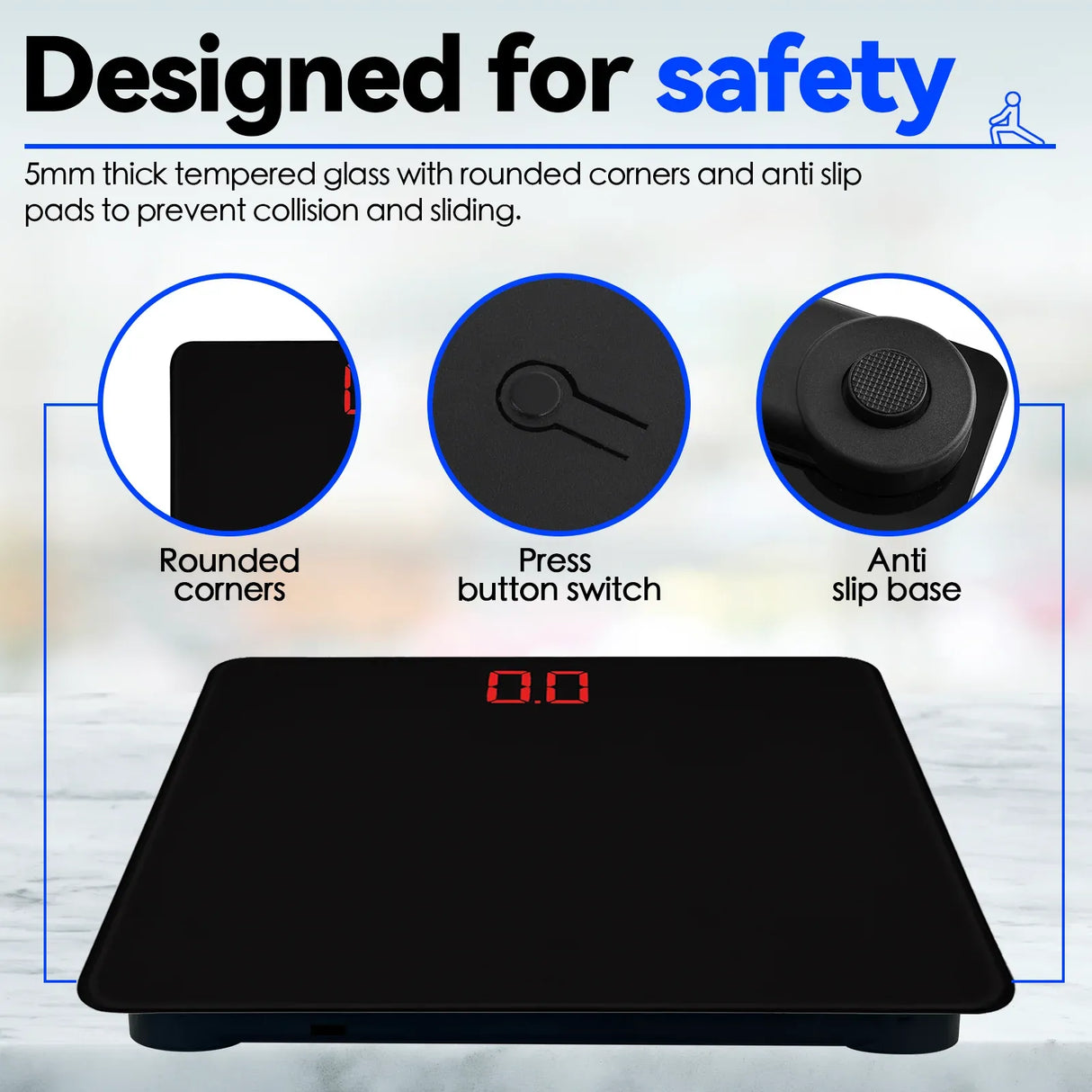 Clevinger Digital Glass Bathroom Scale – 180kg Max Capacity