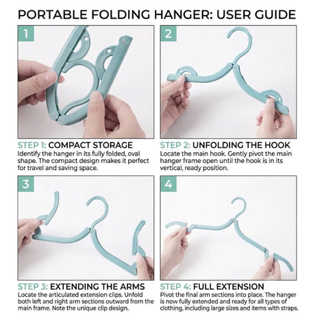 Folding clothes hangers, 19 pcs, supplied with a storage bag.