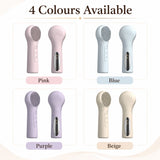 Silicone Facial Cleansing Brush Sonic Vibration Heating Waterproof Rechargeable-PURPLE