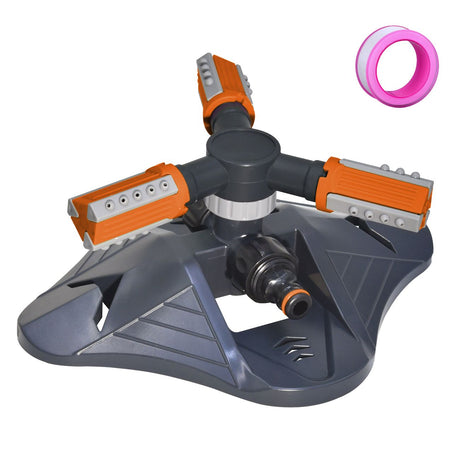 360° Garden Sprinkler 3-Arm Adjustable Lawn Water Sprinkler 36 Nozzles 200㎡.