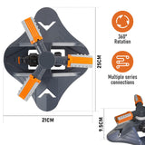 360° Garden Sprinkler 3-Arm Adjustable Lawn Water Sprinkler 36 Nozzles 200㎡