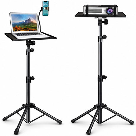 Folding projector stand, 125cm, height adjustable.