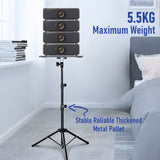 Adjustable Projector Stand with 360° Phone Holder, 57–125cm Folding Tripod Floor Stand for Laptop, Tablet & Projector