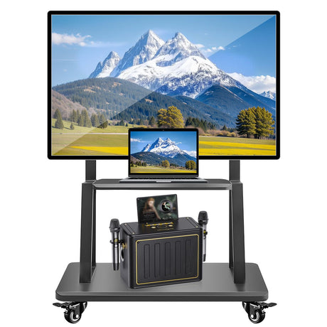 Steel freestanding cable management, height adjustable.