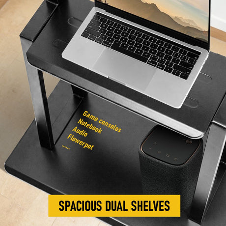 Steel freestanding cable management, height adjustable.