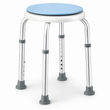 Bath Stool for Seniors, Swivel Seat & Non-Slip Height-Adjustable Round Shower Bench, Rotating Design, for Seniors Elderly, 125kg Capacity