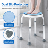 Bath Stool for Seniors, Swivel Seat & Non-Slip Height-Adjustable Round Shower Bench, Rotating Design, for Seniors Elderly, 125kg Capacity