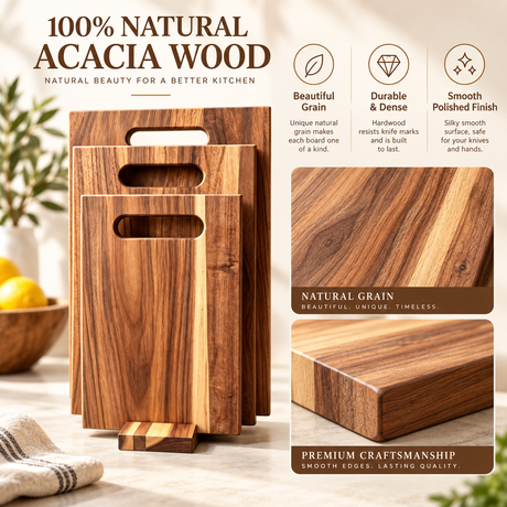 Wooden cutting board, 3pcs.