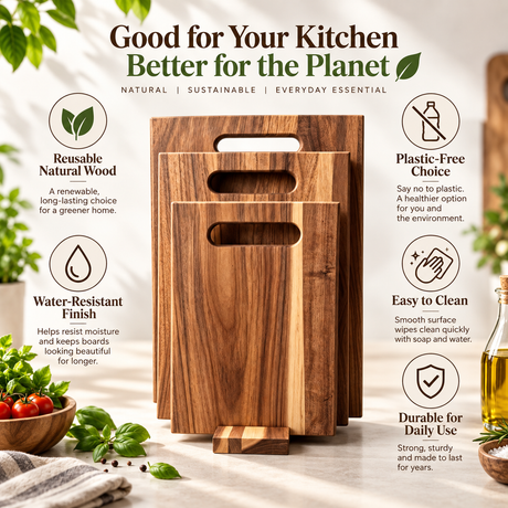 Wooden cutting board, 3pcs.