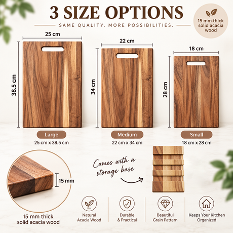 Wooden cutting board, 3pcs.