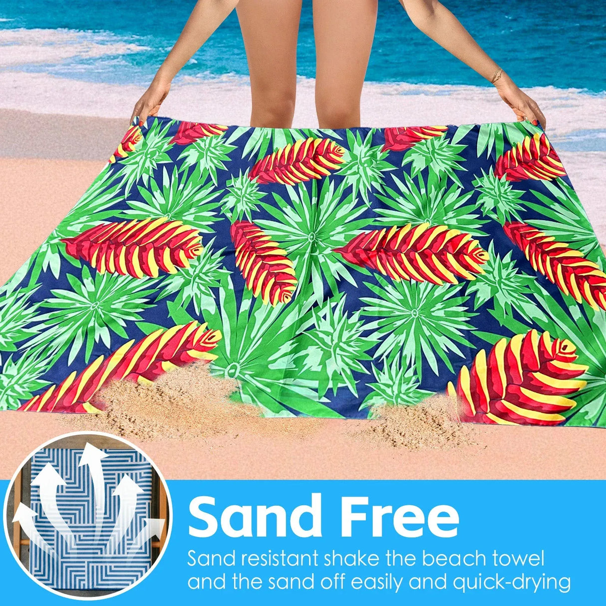 Lazy Dayz Quick Drying Sand Free Beach Towel - Makena
