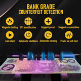Automatic Money Counter Machine For Australian Banknotes With UV/MG/IR Counterfeit Detection, High-Speed Counting & Digital Display 25.3x30.3x19.5cm