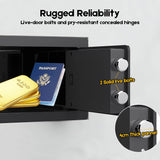 Digital Safe Box 6.4L, Electronic Security Safe with Keypad & 2 Emergency Keys, Steel Cash & Valuables Lock Box for Home, Office & Hotel