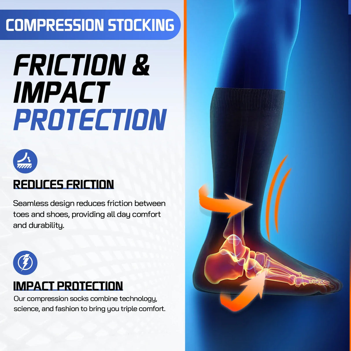 2 pairs of Miracle Compression Socks - Large/XL