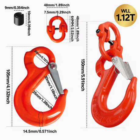 Hammerlock Latch-Red swivel winch safety.