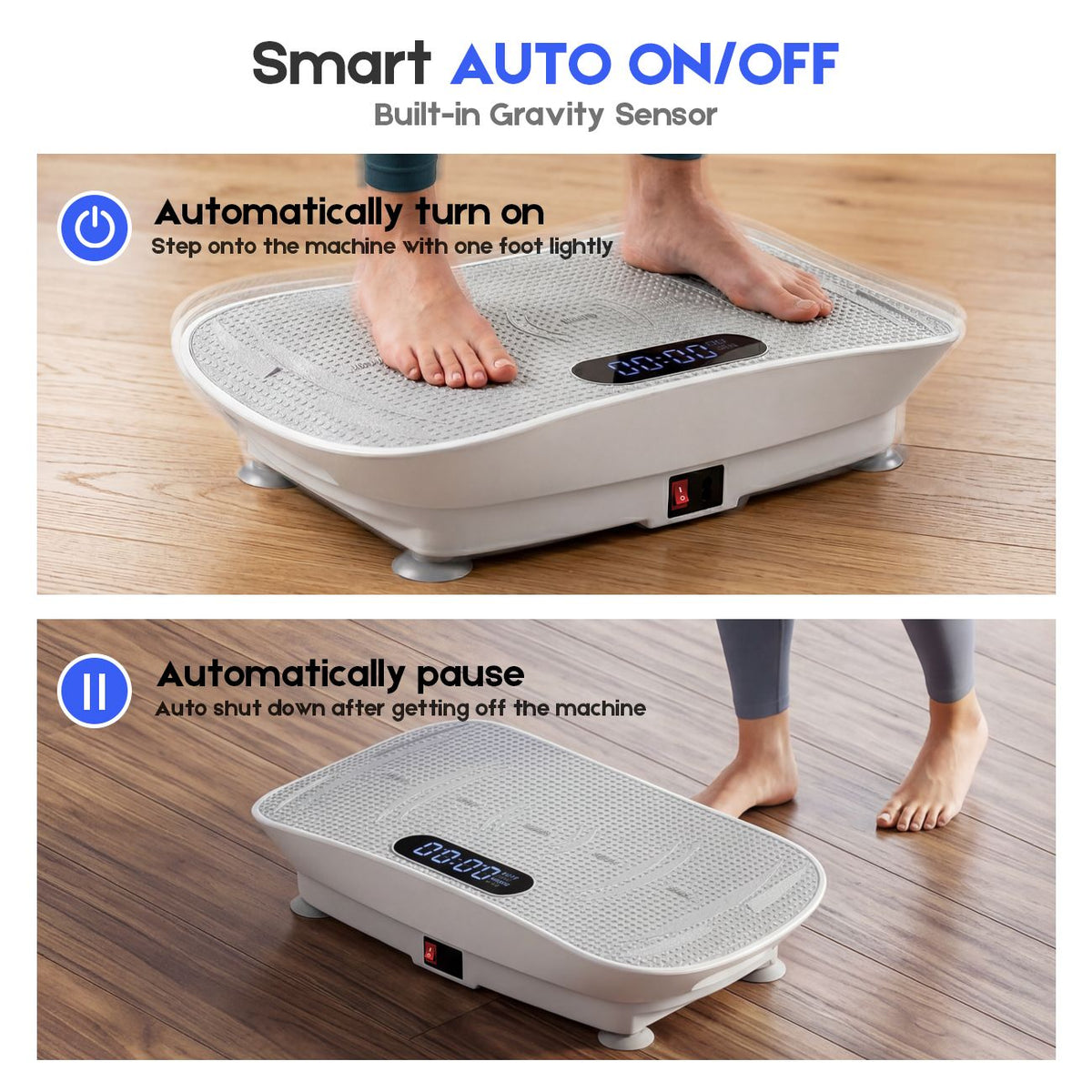 Vibration Plate Exercise Machine, Whole Body Shake Plate with LED Touch Screen & Bluetooth Speaker, Multi-Speed Fitness Platform