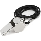 24 Pack Stainless Steel Whistles with Lanyards