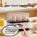 Smart Egg Cooker with Auto Shut, Multi-function Rapid Eggs Cooker Electric 6 Egg Capacity, Hard Boiled, Medium, Soft Boiled Egg Cooker with Knob Controled Auto Shut-Off Function