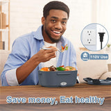 Electric Heated Lunch Box for Men/Women Home 80W Portable Food Warmer with 110V-250V Stainless Steel Leakproof Container for Work Travel Jobsite Camping Christmas White Elephant Gifts