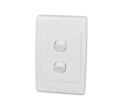 Clipsal 2000 Series Flush Switch 2 Gang, 250VAC, 10A, Standard, Vertical | White Electric | 2032VA-WE