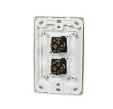 Clipsal 2000 Series Flush Switch 2 Gang, 250VAC, 10A, Standard, Vertical | White Electric | 2032VA-WE