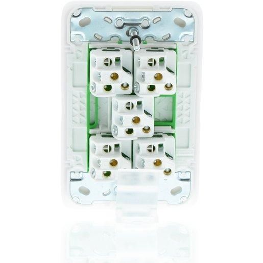 Clipsal Iconic Flush Switch Vertical Mount, 5 Gang, 230/240V, 10Ax1-Way/2-Way | Vivid White | 3045VA-VW
