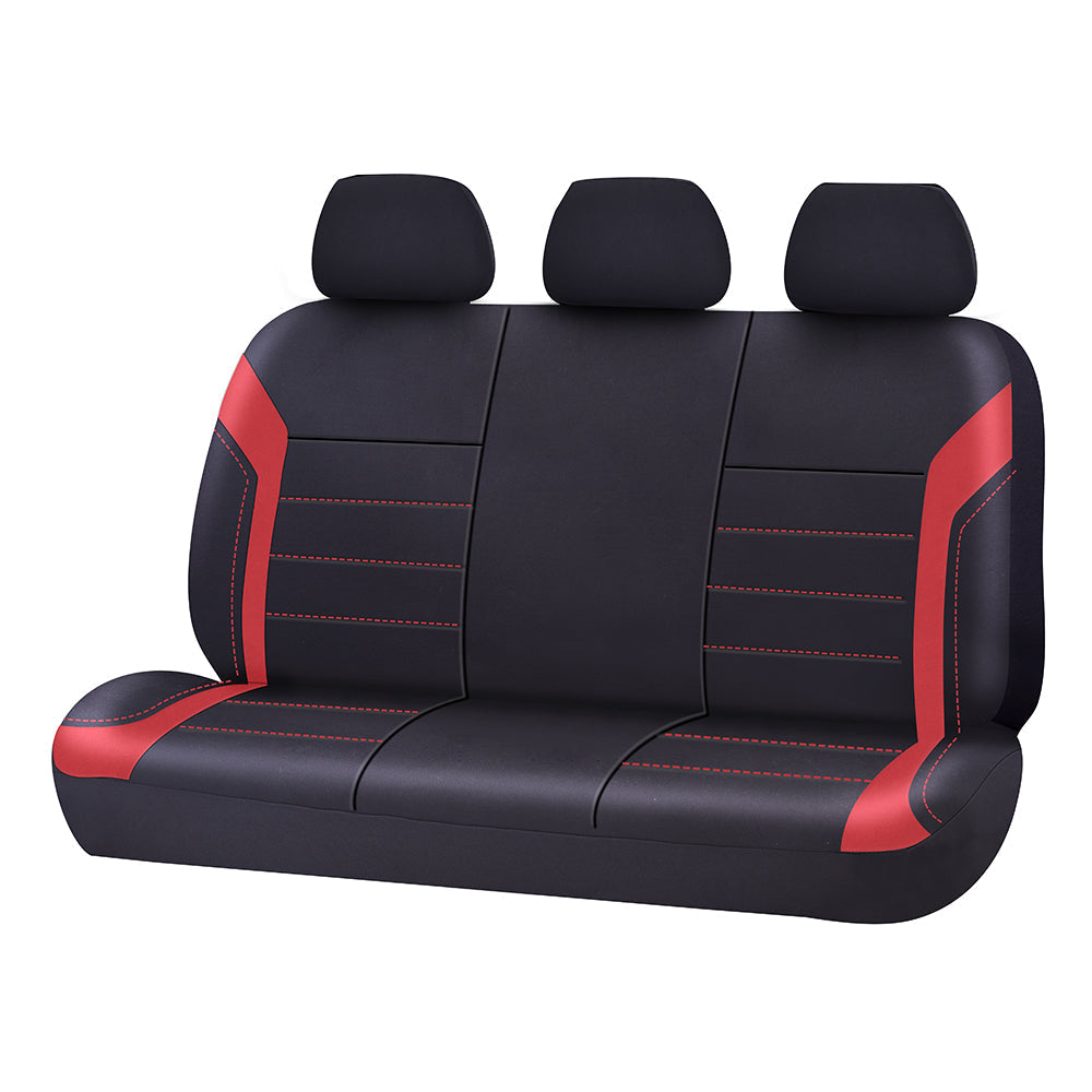 Black rear seat covers, machine washable.