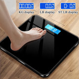 Digital bathroom scale with temperature display, black