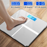Digital bathroom scale with temperature display, white