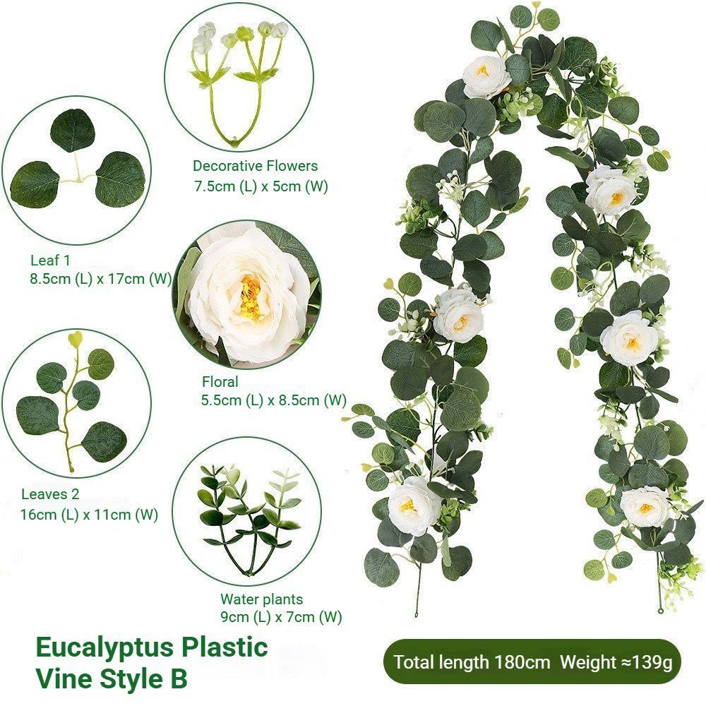 Artificial Eucalyptus Vine pink
